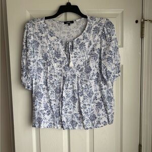 Angels Blue and White Floral Blouse